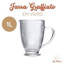 Jarra de Vidro 1L Graffiato Prisma Elegante para Água Suco ou Refresco