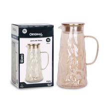 Jarra de Vidro Ambar 1,5L Tampa Inox e Vedação Borossilicato