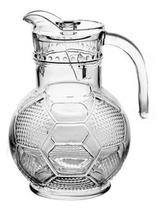 Jarra De Vidro Bola Futebol Com Tampa Água Suco 1800Ml