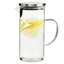 Jarra de vidro borosilicato com tampa cor prata 1.3L Jarra de vidro borosilicato com tampa cor prata 1.3L