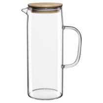 Jarra De Vidro Borossilicato 1,2L Com Tampa Em Bambu Doppio