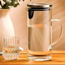 JARRA DE VIDRO BOROSSILICATO 1,5L PREMIUM COM FILTRO INTELIGENTE TAMPA MODERNA E SEGURA 1500ml Vidro Resistente Tampa Inox Vedação Silicone Bico Intel JARRA DE VIDRO BOROSSILICATO 1,5L PREMIUM COM FILTRO INTELIGENTE TAMPA MODERNA E SEGURA 1500ml Vidro Resistente Tampa Inox Vedação Silicone Bico Intel
