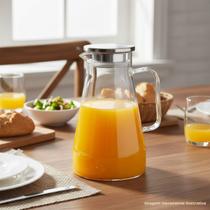 Jarra De Vidro Borossilicato 1,5l Transparente Tampa De Inox Transparente