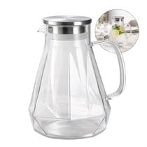 Jarra de Vidro Borossilicato 1,6L com Tampa e Alça Ergonômica para Água Suco Chá Leite Jarra de Vidro Borossilicato 1,6L com Tampa e Alça Ergonômica para Água Suco Chá Leite