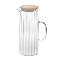 Jarra de Vidro Borossilicato Canelada Elegance 1,1L Com Tampa Mark Blank Jarra de Vidro Borossilicato Canelada Elegance 1,1L Com Tampa Mark Blank