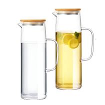 Jarra De Vidro Borossilicato Com Tampa Bambu Agua Suco 1,5l Jarra De Vidro Borossilicato Com Tampa Bambu Agua Suco 1,5l