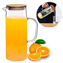 Jarra De Vidro Borossilicato Com Tampa De Bambu 1 Litro