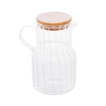 Jarra de Vidro Borossilicato com Tampa de Bambu 1,1L
