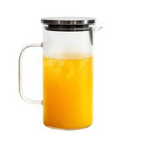 Jarra de Vidro Borossilicato com Tampa de Inox 1,1L Transparente, Alta Resistência, Design Moderno e Fechamento Hermético