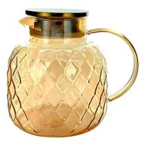 Jarra De Vidro Borossilicato Diamond Ambar 1,50 Litros Jarra Para Suco E Chá Com Tampa De Aço Inox Com Infusor Borossilicato Dourado 1500ml Lehaví Jarra De Vidro Borossilicato Diamond Ambar 1,50 Litros Jarra Para Suco E Chá Com Tampa De Aço Inox Com Infusor Borossilicato Dourado 1500ml Lehaví
