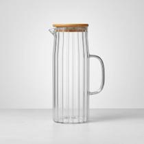 Jarra De Vidro Borossilicato Wolff 1,2l Com Tampa De Bambu Jarra De Vidro Borossilicato Wolff 1,2l Com Tampa De Bambu