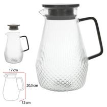 Jarra de Vidro c/ Tampa Alça Cinza Escuro - 1,5L