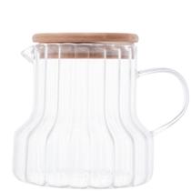 Jarra de Vidro Classic 500ml 12x11cm com Tampa Madeira
