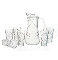 Jarra De Vidro Com 6 Copos Tampa Água 1800Ml Suco Jarra De Vidro Com 6 Copos Tampa Água 1800Ml Suco