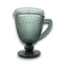 Jarra de Vidro com Alça Relevo Bico de Jaca Fumê 1 Litro