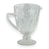 Jarra de Vidro com Alça Transparente Relevos Diamante 1Litro