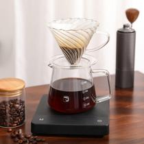 Jarra De Vidro Com Suporte Coador Filtro De Vidro Borossilicato V60 para Café 500ml Kit Preparo para Café