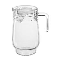 Jarra de Vidro com Tampa Acrílica 1,6 litros Transparente com Design Sofisticado- Jarra de Vidro com Tampa Acrílica 1,6 litros Transparente com Design Sofisticado-