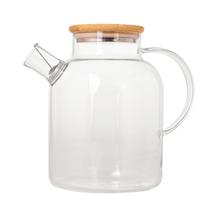 Jarra de Vidro Com Tampa de Bambu 1,8L