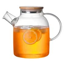 Jarra de Vidro com Tampa Hermética de Madeira e Infusor de Inox 1,75L