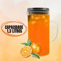 Jarra de Vidro com Tampa Inox Prata Alça 1,3L Vidro Borossilicato