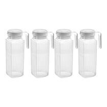 Jarra De Vidro Com Tampa Para Servir Restaurante 4 Unidades