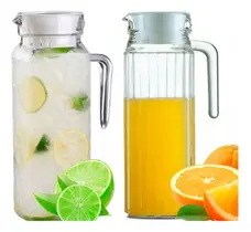 Jarra De Vidro Com Tampa Suco Água 1 Litro 2 Unidades Jarra De Vidro Com Tampa Suco Água 1 Litro 2 Unidades