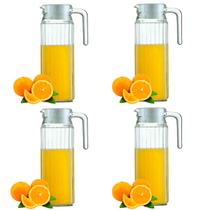 Jarra De Vidro Com Tampa Suco Água 1 Litro 4 Unidades