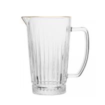 Jarra de Vidro Cristal Deli Diamante Com Relevo 750ml Com Borda Dourada Jarra de Vidro Cristal Deli Diamante Com Relevo 750ml Com Borda Dourada