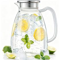 Jarra de Vidro CubbyHaven 2,2L Borosilicato com Tampa de Aço Inoxidável Jarra de Vidro CubbyHaven 2,2L Borosilicato com Tampa de Aço Inoxidável