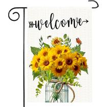 Jarra de vidro de girassol de verão Garden Flag weizedm 30x45cm