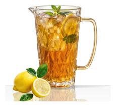 Jarra De Vidro Diamond Âmbar 1200ml Com Alça Para Suco Água Jarra De Vidro Diamond Âmbar 1200ml Com Alça Para Suco Água