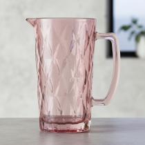 Jarra De Vidro Diamond Rosa 1l Mesa Posta Suco Água Bebidas