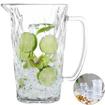 Jarra de Vidro Luxo Diamante Transparente 1 L Grosso Resistente Sucos Refrigerante Diamond