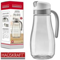 Jarra De Vidro Paladio Cinza Com Tampa E Alca De Plastico Hauskraft 950Ml Na Caixa