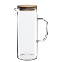 Jarra De Vidro Para Suco Água Com Tampa de Bambu 1,2L Jarra De Vidro Para Suco Água Com Tampa de Bambu 1,2L