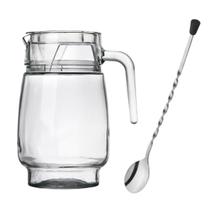 Jarra De Vidro Suco Agua Com tampa Acrilíca 1,3L e Colher Bailarina Jarra De Vidro Suco Agua Com tampa Acrilíca 1,3L e Colher Bailarina
