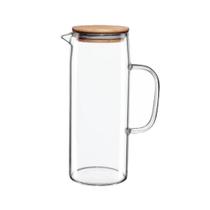 Jarra De Vidro Suco E Agua Com Tampa De Bambu 1,2L Lehavi
