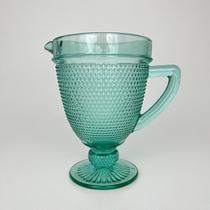 Jarra de Vidro Verde Tiffany com Alça Relevo Bolinha 1.150ml