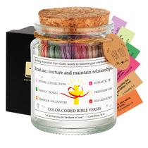 Jarra de vidro, versículo bíblico com cartões bíblicos, presente cristão