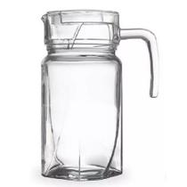 Jarra de Vidro1,8L Com Alça Tampa Para Suco Água Fauno