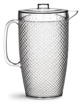 Jarra Diamante 3 Litros Plástico Crystal Tampa Transparente 437-10 - Niquelart