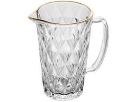 Jarra Diamond De Vidro Com Fio De Ouro Dourado 1,14L Lyor
