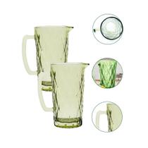 Jarra Diamond Verde 1 L Vidro de Qualidade Jarra Água Suco Bebida Refrigerante Cozinha Almoço Jantar