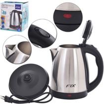 Jarra elétrica chaleira de inox prata com preto 220V para água chá cozinha com base removível Jarra elétrica chaleira de inox prata com preto 220V para água chá cozinha com base removível