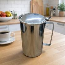 Jarra em Inox com Tampa 2 Litros Utensílio para Servir Bebidas Quentes e Frias