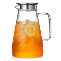Jarra Em Vidro Borossilicato Resistente Com Tampa Inox 1,5 L