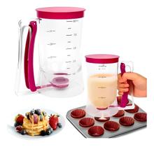 Jarra Funil Dosador Massas Donuts Panquecas Medidor De 900ml