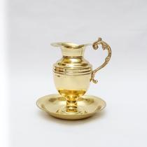 Jarra Indiana Latão Com bacia 700 ML Igrejas e Cerimônias Religiosas