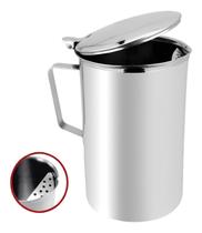 Jarra Inox 2l De Suco Com Aparador De Gelo Refrigerante Água Caldo de Cana
